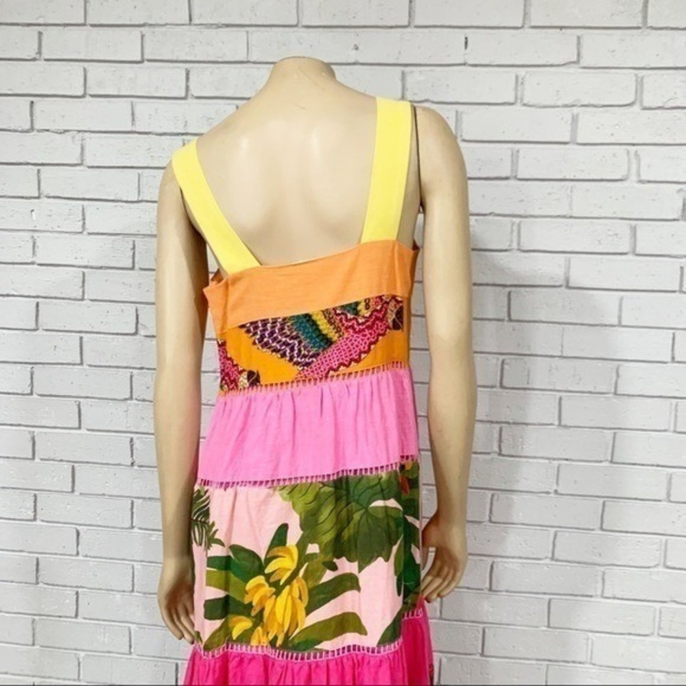 FARM Rio Multicolor Patchwork Maxi Dress - Yellow, Orange, Pink, Green, Purple - Picture 9 of 12